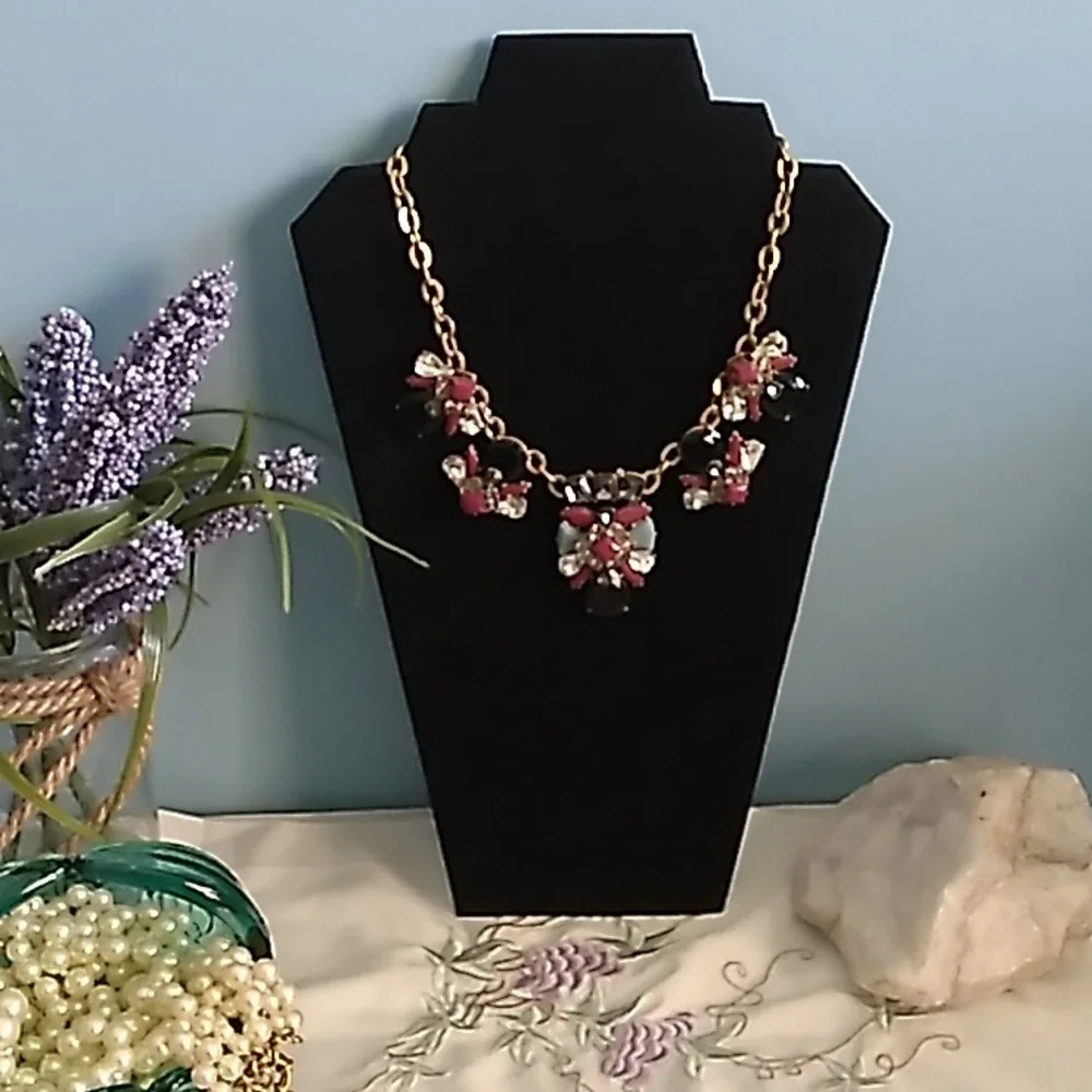 J. Crew Statement Necklace Gold-tone Cubic Zirconia, Lucite - Picture 2 of 7